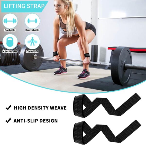 Barbell Pad Set for Squat,9 PCS Hip Thrusts Workout Foam Weight Lifting Bar Cushion with 2 Gym Ankle Straps,3 Hip Resistance Bands,2 Lifting Strap,Barbell Pad and Carry Bag - Image 6