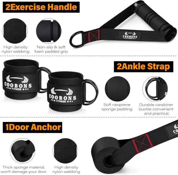 Heavy Resistance Bands for Working Out, 300LBS Exercise Bands with Handles, Workout Bands for Men, Weight Fitness Bands Set for Muscle Training, Strength, Slim, Yoga, Home Gym Equipment - Image 4