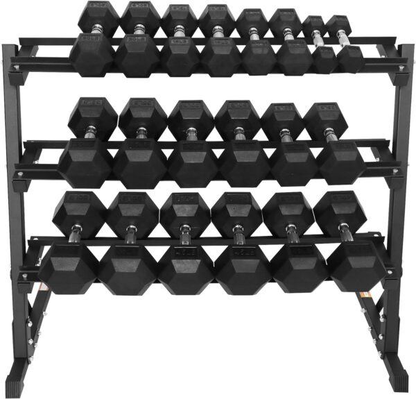 Premium Rubber Coated Hex Dumbbell Weight Set, Multiple Packages - Image 2