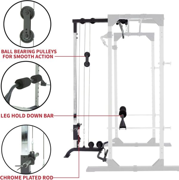 Fitness Reality Squat Rack Power Cage | Optional LAT Pulldown & Leg Holdown Attachment | Squat and Bench Rack Combos | Super Max 810 XLT - Image 2
