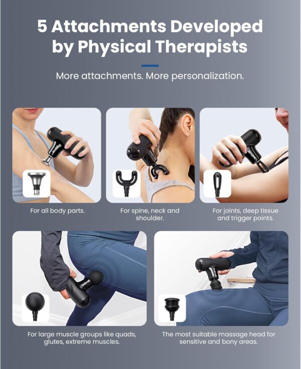 BOB AND BRAD Q2 Max Mini Massage Gun with Metal Head, Pocket-Sized Deep Tissue Massager Gun for Athletes, Professional Portable Percussion Muscle Massager Gun, FSA and HSA Eligible - Image 7