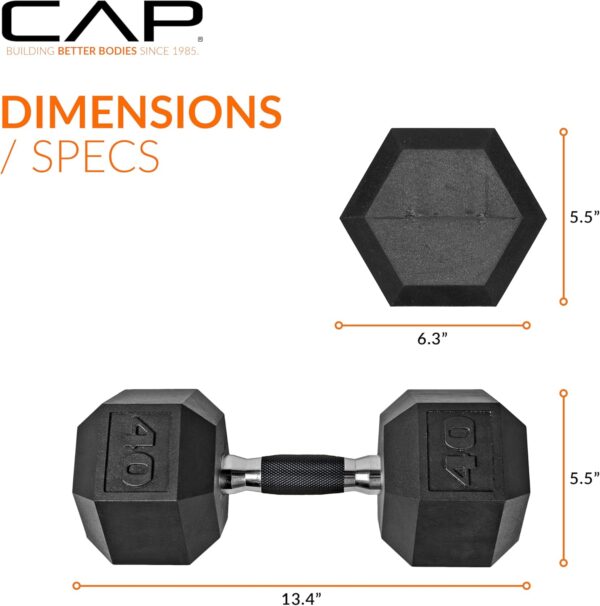 CAP Barbell Coated Hex Dumbbell Weight | Multiple Options - Image 4