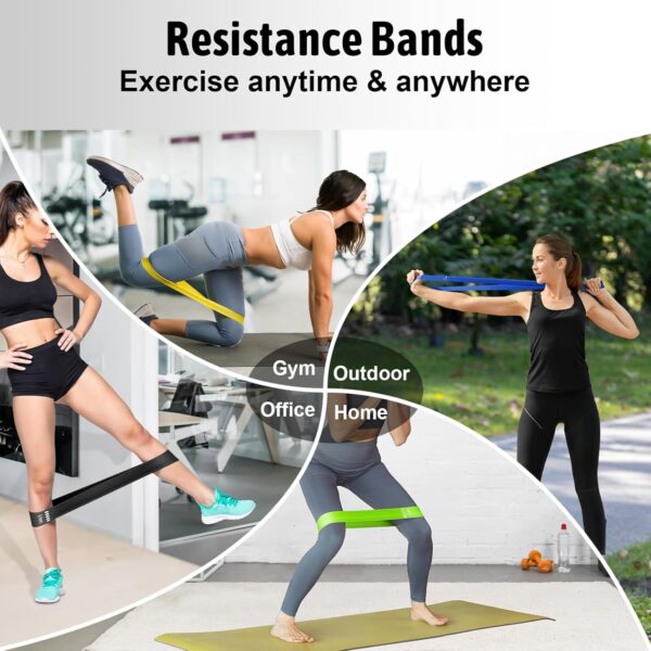 Resistance Bands for Working Out, Exercise Bands Resistance Bands Set with 5 Resistance Levels, Multi-Colored Workout Bands for Indoor and Outdoor Fitness, Leg Strength Training, Rehab, Yoga - Image 3