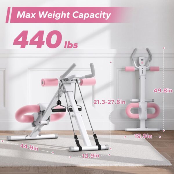 MERACH Ab Machine, Ab Workout Equipment, Adjustable Ab Trainer Machine for Abs Workout at Home Gym, Foldable, Knee Protection, Abdominal Trainer for Stomach Workout - Image 6