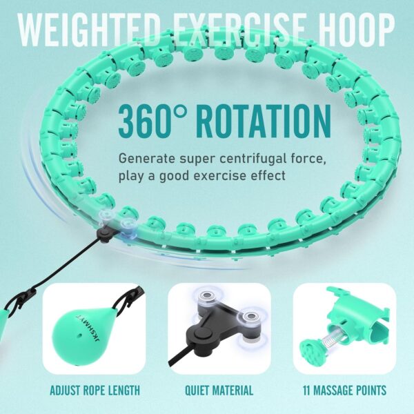 JKSHMYT Weighted Hula Circle Hoops for Adults Weight Loss, Infinity Fit Hoop Plus Size, 30 Detachable Links, Exercise Hoop for Women and Beginners - Image 4