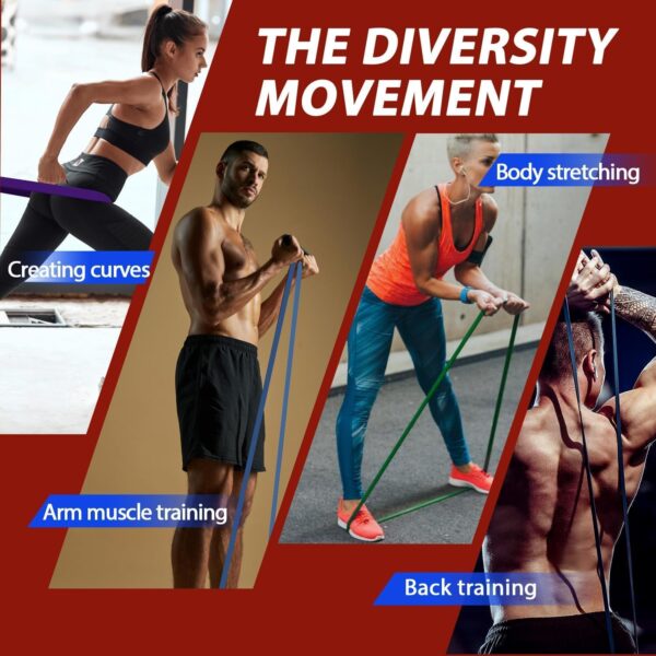LEEKEY Resistance Bands, Exercise Bands Pull Up Assist Bands - Workout Bands Set - Mobility Band Powerlifting Bands for Men and Women Fitness Training, Physical Therapy,Home Workouts - Image 3