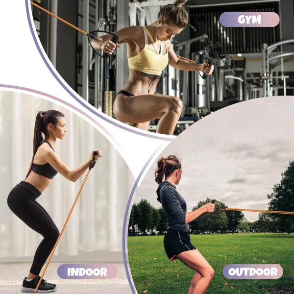 RitFit Single Resistance Exercise Band with Comfortable Handles - Ideal for Physical Therapy, Strength Training, Muscle Toning - Door Anchor and Starter Guide Included - Image 7