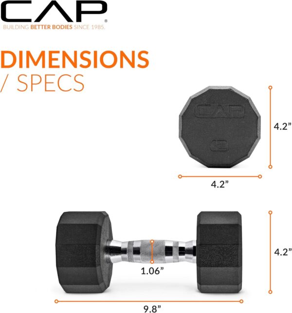CAP Barbell 12-Sided Coated Dumbbell, 12 LB - Image 4