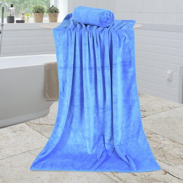 JML Microfiber Towels, Bath Towel Set (6 Pack, 27" x 55") - Extra Large, Soft, Absorbent, Fast Drying Bathroom Towel for Shower, Swimming, Fitness, Sport, Yoga, Peach/Grey/Blue - Image 9
