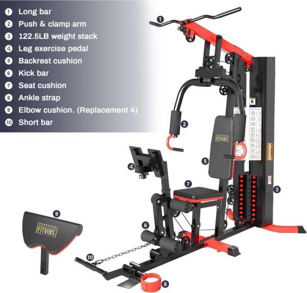 Home Gym, Workout Equipment with Leg Press, Exercise Equipment for Home with Pulley System, Home Gym Equipment for Full Body Strength Training, Preacher Curl and Leg - Image 2