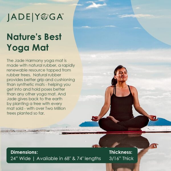 JadeYoga Harmony Yoga Mat - Durable & Thick Gym Fitness Mat, Non-Slip Natural Rubber Yoga Mat - Home Exercise & Stretching Mat, Workout Mat - Yoga, Pilates & Meditation for Women & Men - Image 4
