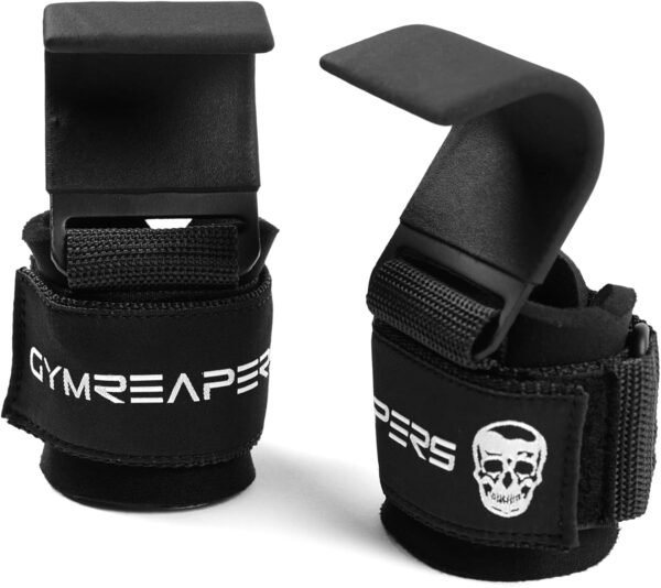 Gymreapers Weight Lifting Hooks (Pair), Heavy Duty Power Wrist Straps Hand Grip Support For Deadlifts, Pull Ups, Shrugs - Gym Gloves For Men and Women - Image 7