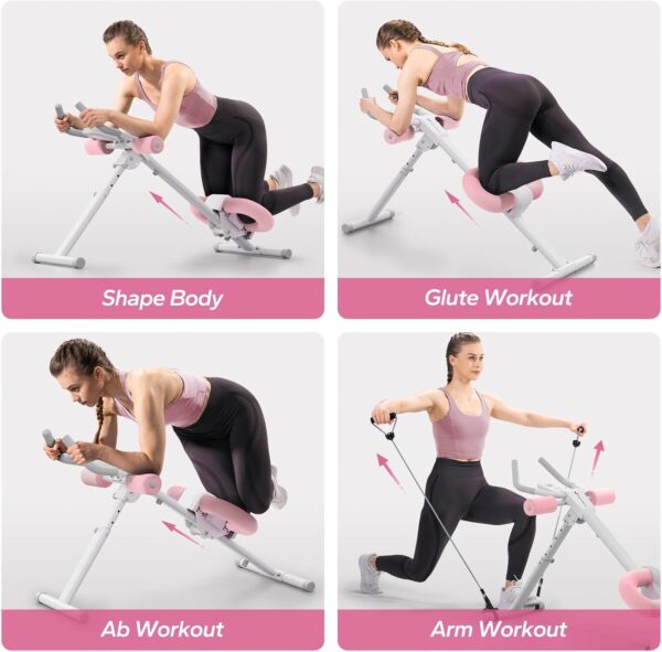 MERACH Ab Machine, Ab Workout Equipment, Adjustable Ab Trainer Machine for Abs Workout at Home Gym, Foldable, Knee Protection, Abdominal Trainer for Stomach Workout - Image 2
