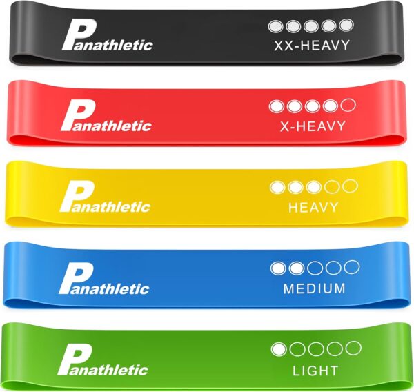 Resistance Bands, Set of 5 Bands – 5 Different Resistance Levels, Exercise Guide, eBook, Carry Bag – 5X Booty Loop Band for Butt and Legs Women - Fitness Stretch Band for Workout Men