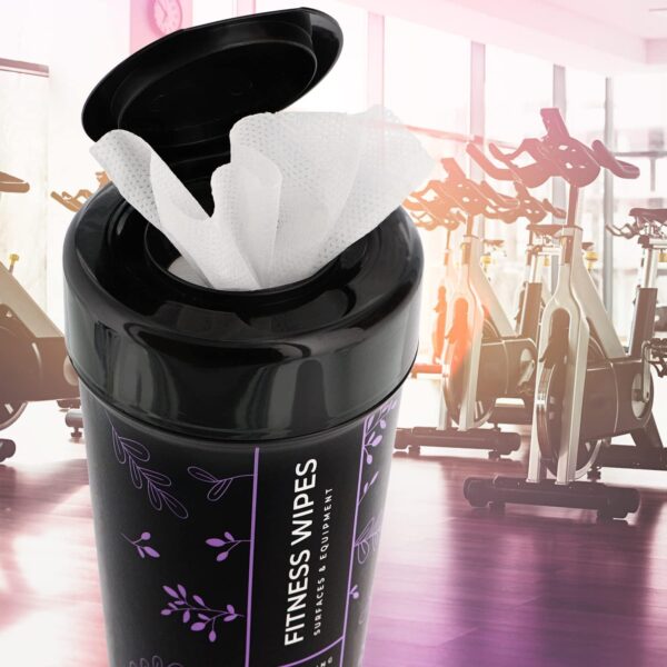Wipex Gym Wipes & Fitness Equipment Wipes, Natural Lavender & Vinegar Wipes to Clean the Grime off Yoga Mats, Weight Machines & Surfaces, Spinning & Peloton Bikes, 75 Count (Pack of 1) - Image 4