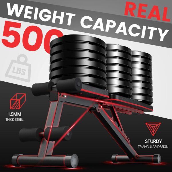 PASYOU Adjustable Weight Bench Full Body Workout Multi-Purpose Foldable Incline Decline Exercise Workout Bench for Home Gym - Image 3