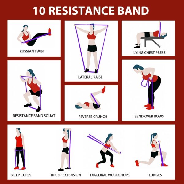 LEEKEY Resistance Bands, Exercise Bands Pull Up Assist Bands - Workout Bands Set - Bands for Working Out,Band for Men and Women Fitness Training, Physical Therapy,Home Workouts - Image 6
