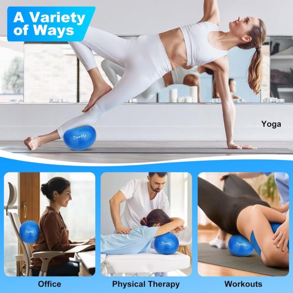 9 Inch Mini Exercise Ball for Pilates, Yoga, and Core Training, Small Exercise Ball with Pump, Guide for Physical Therapy, Balance, Stability, and Stretching, Ideal for Home land Office Fitness - Image 4