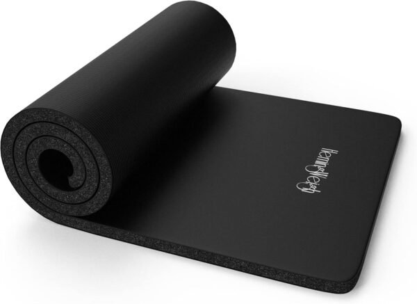 HemingWeigh 1 Inch Extra Thick Non Slip Yoga Mat - Exercise Mats for Home Workouts, Black (70"L x 23"W) - Image 8
