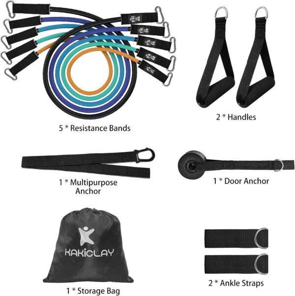 Resistance Bands Set with Separate Outdoor Anchor, KAKICLAY Exercise Bands for Indoor and Ourdoor Use, Versatile Resistance Bands for Men and Women - Image 2