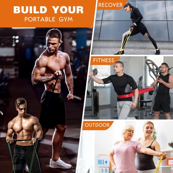 Resistance Bands,Pull Up Bands,Stretching Assist Bands Set for Men & WomenPortable Exercise, Muscle Training,Physical Therapy,Exercise Workout Bands for Working Out - Image 3