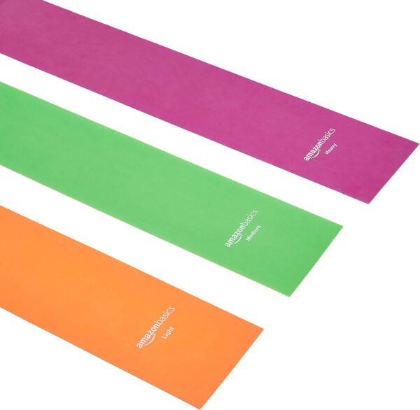 Amazon Basics Resistance Bands, Set of 3, Orange/Green/Pink - Image 2