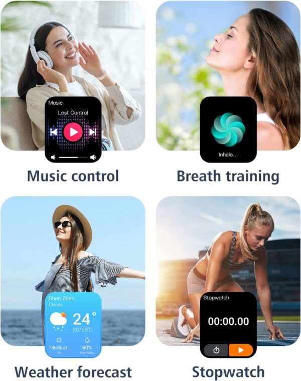 GRV Smart Watch for iOS and Android Phones (Answer/Make Calls), Watches for Women IP68 Waterproof Smartwatch Fitness Tracker Watch with Heart Rate/Sleep Monitor Steps Calories Counter (Pink) - Image 7