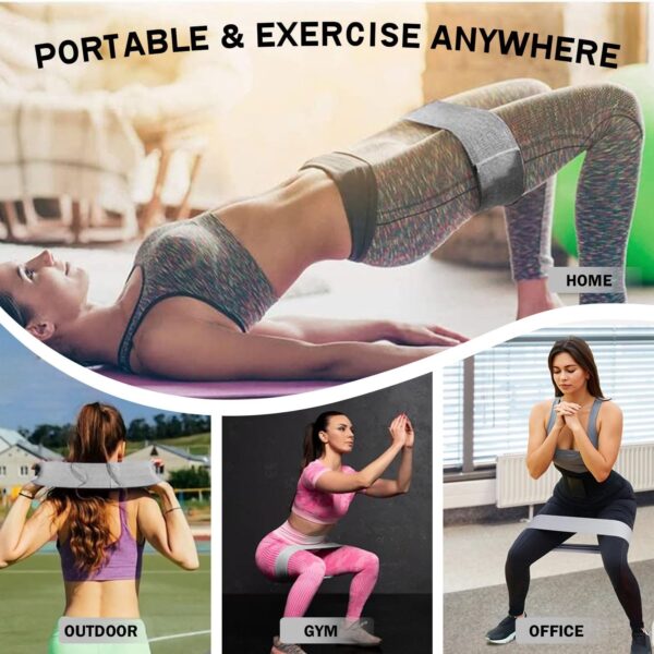 Non-Slip Fabric Resistance Bands for Working Out, Loop Exercise Bands for Booty Leg, Butt, Glute, Stretch Workout Bands for Women & Men, Hip Elastic Bands for Home Gym Fitness, Yoga, Pilates - Image 5