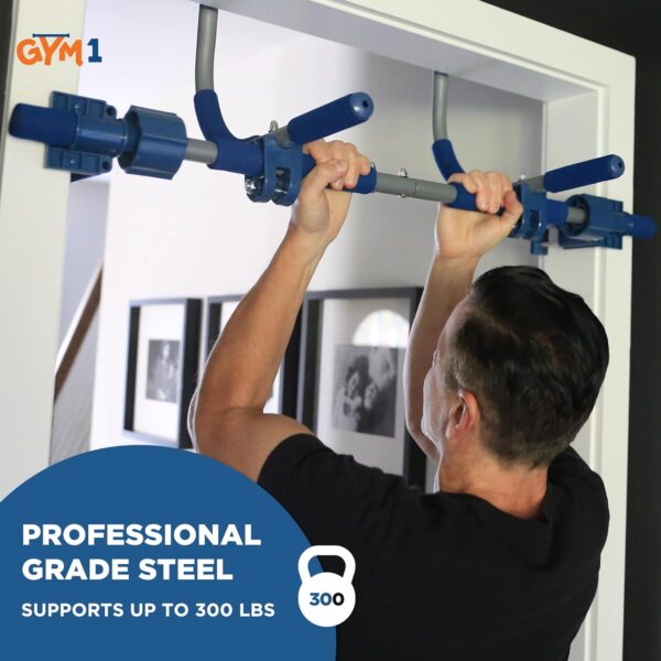 Gym1 6-Piece Doorway Gym for Kids - Includes Door Sensory Swing Indoor Pull-Up Bar for Adults, Rings, Hanging Trapeze, Ladder & Knotted Rope, Holds Up to 300 Lbs - Pull Up Bar for Doorway - Image 4