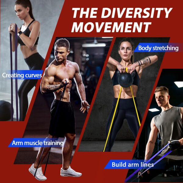 LEEKEY Resistance Bands, Exercise Bands Pull Up Assist Bands - Workout Bands Set - Bands for Working Out,Band for Men and Women Fitness Training, Physical Therapy,Home Workouts - Image 5