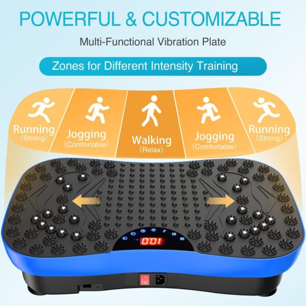 AXV Vibration Plate Fitness Platform Exercise Machine Vibrating Lymphatic Drainage Shaking Workout Full Body Shaker Vibrate Stand Shake Board Sport Gym Pad for Weight Loss Fat Burner for Women Men - Image 4