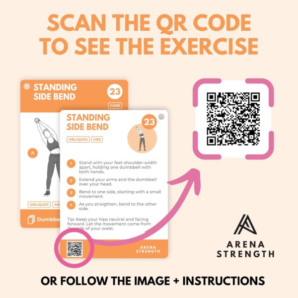 Arena Strength Workout Cards - Instructional Fitness Deck for Booty Band Workouts, Beginner Fitness Guide for Resistance Band Training Exercises at Home. Includes Workout Routines. - Image 4
