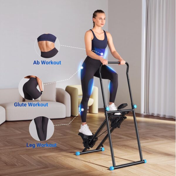 MERACH Stair Stepper for Home Gym Exercise, New Version Vertical Climber Machine for Full-Body Workout, Compact Folding Cardio Exercise Climber with Extended Step Range, Adjustable Handlebar & Pedals - Image 2