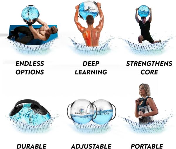 Sphere Mini - Heavy Bag Aqua Ball, Water Weight - Sandbag Weight Set for Home Gym, Adjustable Sand Bags Weights Workout - Portable Exercise Fitness Equipment - Workout Videos - Image 6