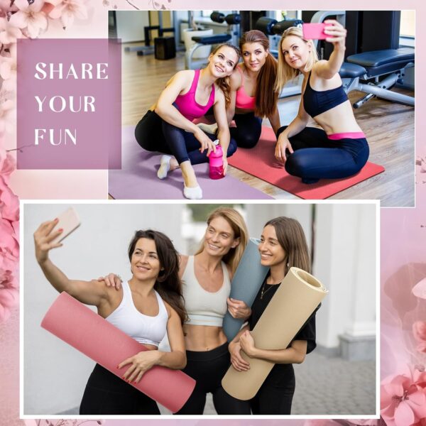 Timgle 12 Pack 68" x 24" Yoga Mat Bulk, 4mm Thick Extra Long Assorted Colors Sports Mat Anti Slip Tear Resistant Exercise Yoga Mat Set for Fitness Stretching Home Workout Gym and Studio - Image 6