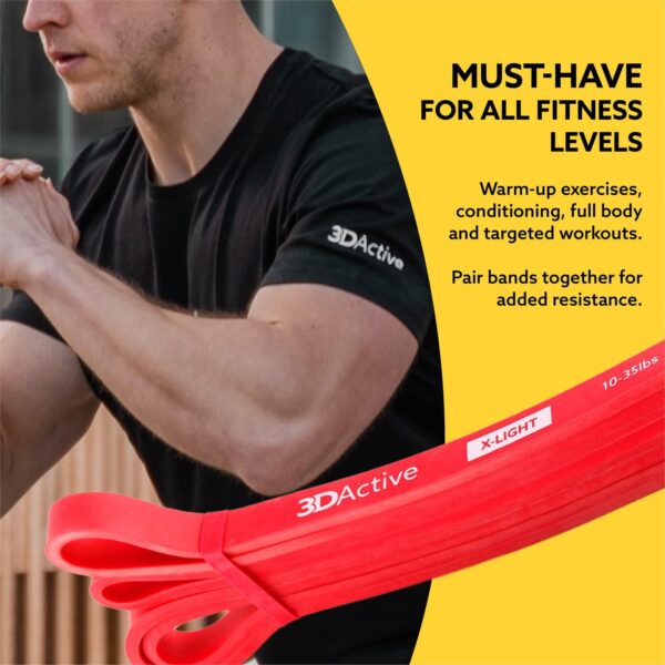 3DActive Pull Up Assist Band - Resistance Band for Strength Training, Powerlifting, Body Stretching, Crossfit - Exercise Guide Included. - Image 4