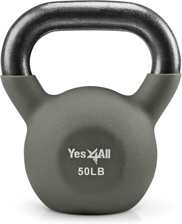 Yes4All Neoprene Coated & Kettlebell Sets - Hand Weights for Home Gym & Dumbbell Weight Set training 50 lb