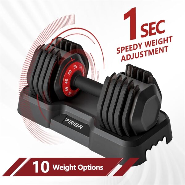 Adjustable Dumbbell 55LB Single Dumbbell Weight, 10-in-1 Weight Dumbbell with Anti-Slip Metal Handle for Comprehensive Full Body Strength Training - Image 4