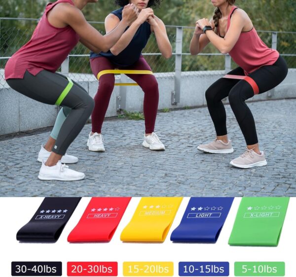 Resistance Loop Exercise Bands for Working Out, Women & Men Exercise with Instruction Guide and Carry Bag, for Whole-Body Fitness, Stretching, Physical Therapy, Strength Training - Image 4