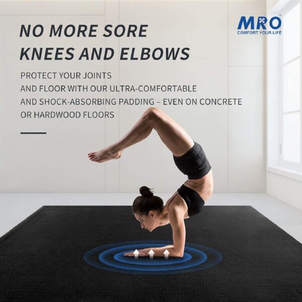 MRO Extra Large Yoga Mat, 12'x6'/9'x6'/7'x5'/6'x4' (9MM) Extra Wide and Thick Exercise Mats for Home Gym Workout, Non-Slip, Soft for Women and Men Fitness, Ideal for Barefoot Yoga, Pilates, stretching - Image 4