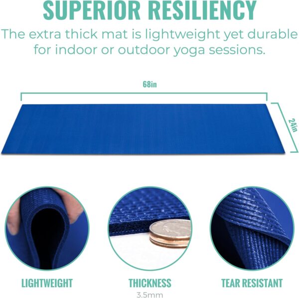 16-Pack Value Yoga Mat, 68" x 24" Non Slip Exercise Mat, 3.5mm Thick Gym Mat, Bulk Non Toxic Yoga Mats for Schools and Studios - Image 6