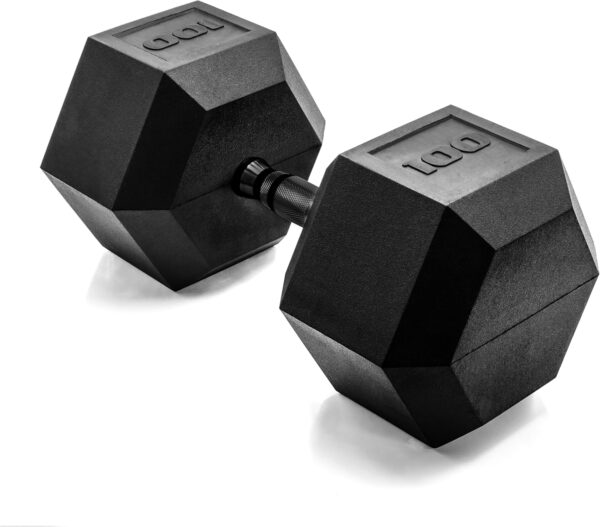 CAP Barbell 100 LB Coated Hex Dumbbell Weight with Black Handle