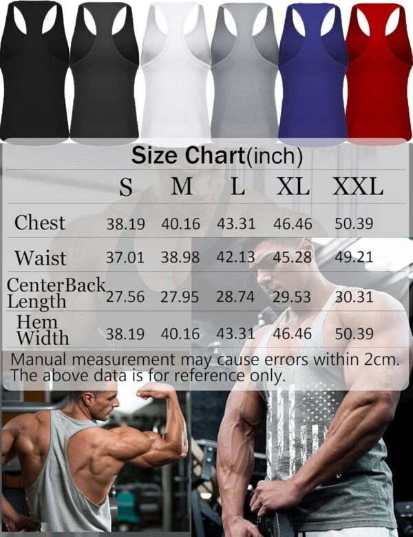 Babioboa Men's 3 Pack Gym Workout Tank Tops Y-Back Muscle Tee Stringer Bodybuilding Sleeveless T-Shirts - Image 6