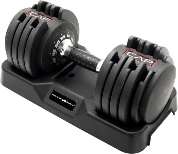 CAP Barbell ADJUSTABELL Adjustable Dumbbell Weights - Singles| 25 & 55 lb Single Weight Option