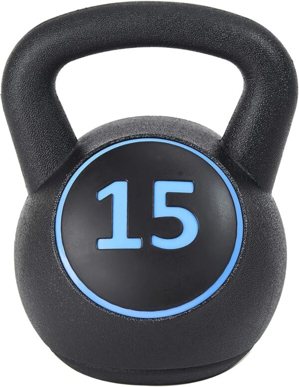 US Weight Plastic Kettlebell Set - 5, 10, and 15 Pound Kettlebells - Image 4