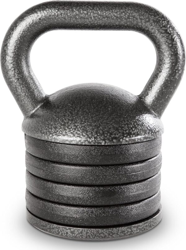 Apex Adjustable Heavy-Duty Exercise Kettlebell Weight Set Strength Training and Weightlifting Equipment for Home Gyms APKB-5009, Grey