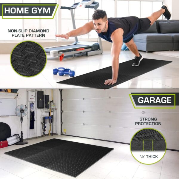 ProsourceFit Puzzle Exercise Mat ½ in, EVA Interlocking Foam Floor Tiles for Home Gym, Mat for Home Workout Equipment, Floor Padding for Kids - Image 3