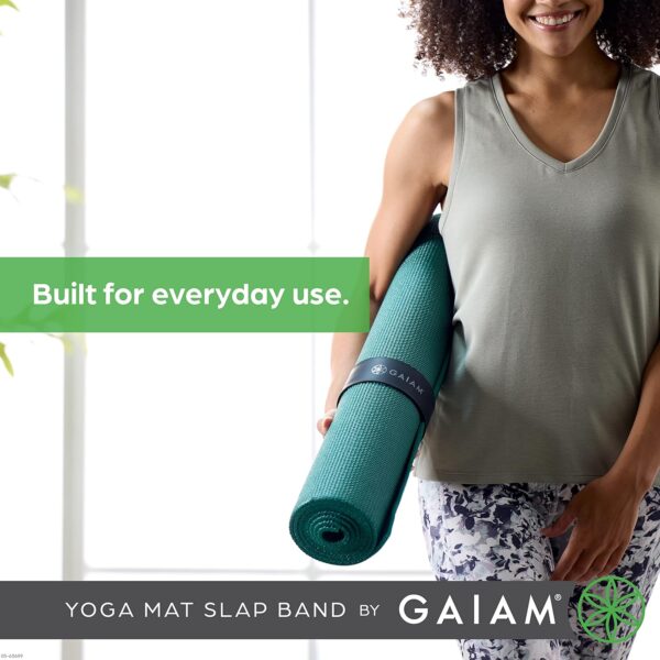 Gaiam Yoga Mat Strap Slap Band - Keeps Your Mat Tightly Rolled and Secure with One Snap - Strong Clasp for Yoga Mat Storage and Travel - Fits Most Size Mats (20"L x 1.5"W), Black - Image 8