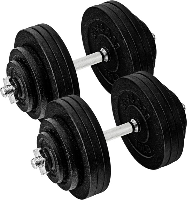 Yes4All 170lbs - Dumbbell Cast Iron Adjustable - Brown Box