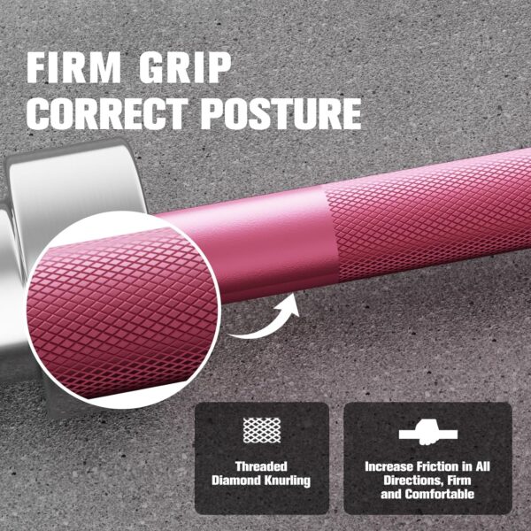 RITFIT 4ft/4.8ft/6ft Olympic Barbell for Strength and Weightlifting Training - 2 Inch Olympic Bar for Squat, Deadlift, Curl, Bench Press, Overhead Press - 350lbs/500lbs Capacity with Weight Plates - Image 6